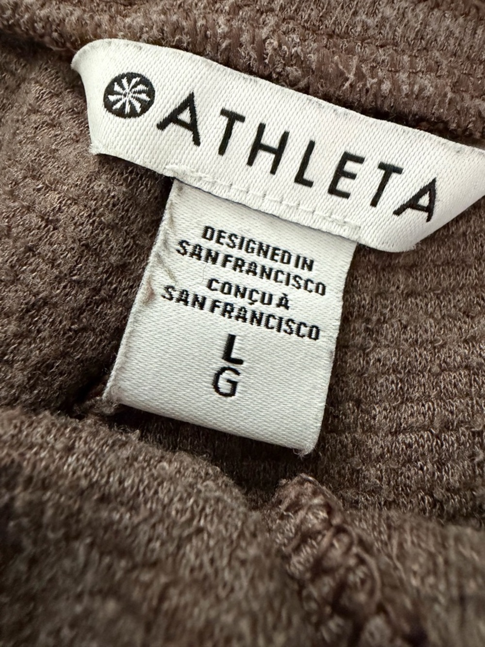 Athleta Tranquil Chocolate Waffle Jogger lounge Pants size large - Picture 4 of 7